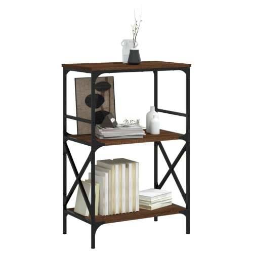 Regal za knjige 3 razine smeđa boja hrasta 59x35x90,5 cm drveni Smeđi hrast 1 90.5 cm Cijena