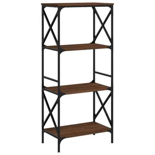 Regal za knjige s 4 razine boja hrasta 59 x 35 x 132 cm drveni - Smeđi hrast 1 132 cm Cijena