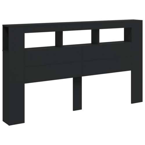 LED uzglavlje crno 180x18,5x103,5 cm konstruirano drvo - Crna 180 x 103.5 cm 1 Cijena