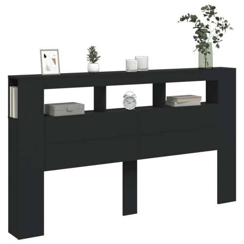 LED uzglavlje crno 180x18,5x103,5 cm konstruirano drvo - Crna 180 x 103.5 cm 1 Cijena