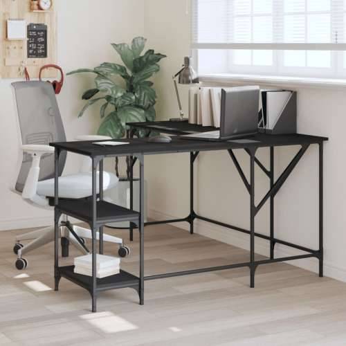 Radni stol crni 139 x 139 x 75 cm od konstruiranog drva - Crna Cijena