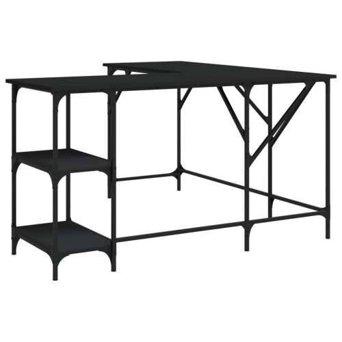 Radni stol crni 139 x 139 x 75 cm od konstruiranog drva - Crna Cijena