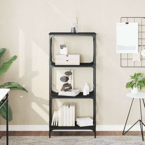 Regal za knjige s 4 razine crni 59x35x132 cm konstruirano drvo - Crna 1 132 cm Cijena