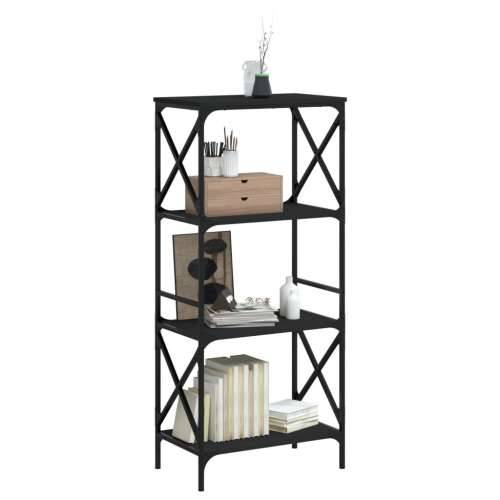 Regal za knjige s 4 razine crni 59x35x132 cm konstruirano drvo - Crna 1 132 cm Cijena