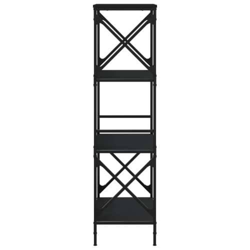 Regal za knjige s 4 razine crni 59x35x132 cm konstruirano drvo - Crna 1 132 cm Cijena