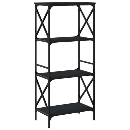 Regal za knjige s 4 razine crni 59x35x132 cm konstruirano drvo - Crna 1 132 cm Cijena