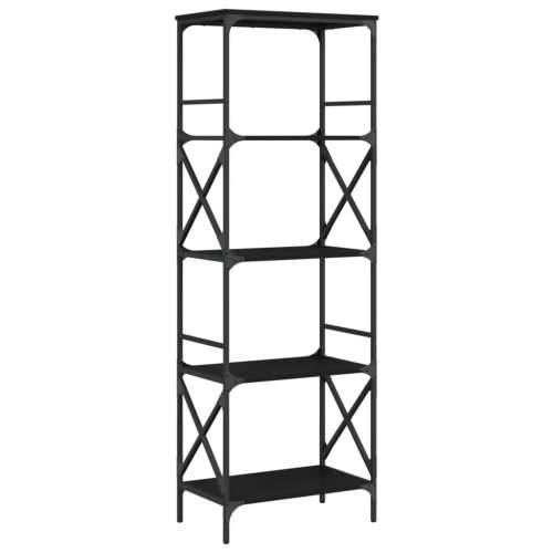 Regal za knjige s 5 razina crni 59x35x171 cm konstruirano drvo - Crna 1 171 cm Cijena