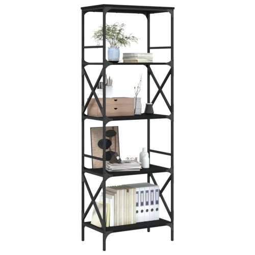 Regal za knjige s 5 razina crni 59x35x171 cm konstruirano drvo - Crna 1 171 cm Cijena