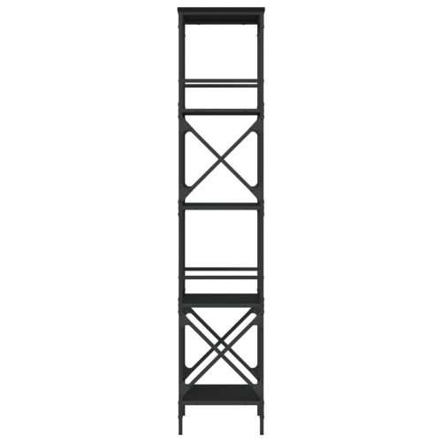 Regal za knjige s 5 razina crni 59x35x171 cm konstruirano drvo - Crna 1 171 cm Cijena