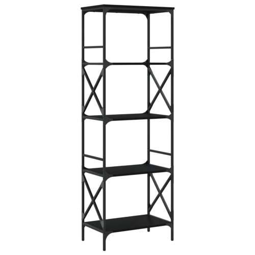 Regal za knjige s 5 razina crni 59x35x171 cm konstruirano drvo - Crna 1 171 cm Cijena