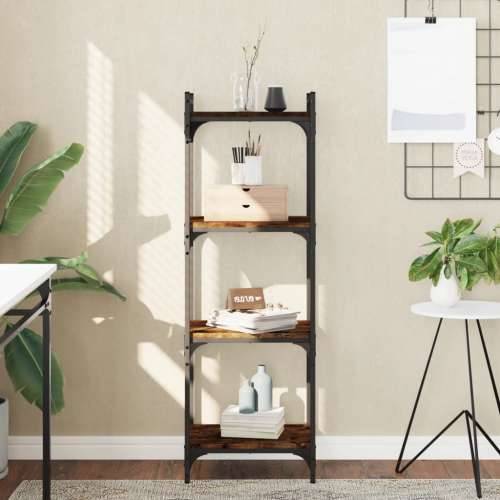 Regal za knjige s 4 razine boja hrasta 40 x 30 x 120 cm drveni - Dimljeni hrast 1 120 cm 40 cm Cijena