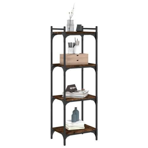 Regal za knjige s 4 razine boja hrasta 40 x 30 x 120 cm drveni - Dimljeni hrast 1 120 cm 40 cm Cijena