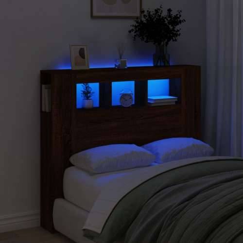 LED uzglavlje boja smeđeg hrasta 120x18,5x103,5 cm drveni - Smeđi hrast 120 x 103.5 cm 1 Cijena