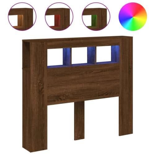 LED uzglavlje boja smeđeg hrasta 120x18,5x103,5 cm drveni - Smeđi hrast 120 x 103.5 cm 1 Cijena