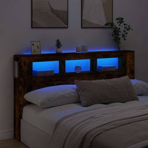 LED uzglavlje boja dimljenog hrasta 180x18,5x103,5 cm - Dimljeni hrast 180 x 103.5 cm 1 Cijena