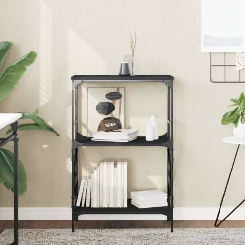 Regal za knjige s 3 razine crni 59x35x90,5 cm konstruirano drvo - Crna 1 90.5 cm Cijena