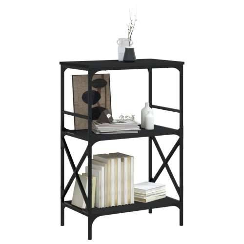Regal za knjige s 3 razine crni 59x35x90,5 cm konstruirano drvo - Crna 1 90.5 cm Cijena