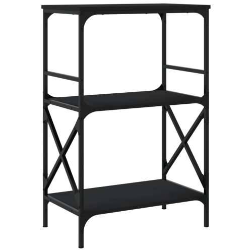 Regal za knjige s 3 razine crni 59x35x90,5 cm konstruirano drvo - Crna 1 90.5 cm Cijena