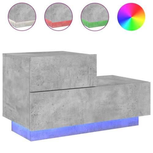 Noćni ormarić s LED svjetlima siva boja betona 70x36x40,5 cm - Beton siva 1 Cijena