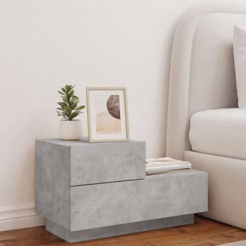 Noćni ormarić s LED svjetlima siva boja betona 70x36x40,5 cm - Beton siva 1 Cijena