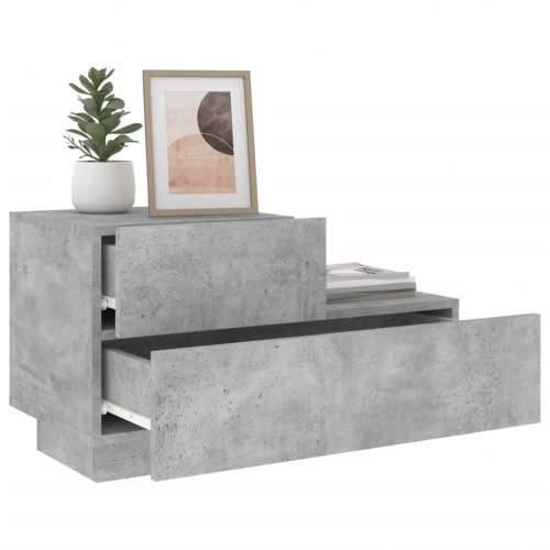 Noćni ormarić s LED svjetlima siva boja betona 70x36x40,5 cm - Beton siva 1 Cijena