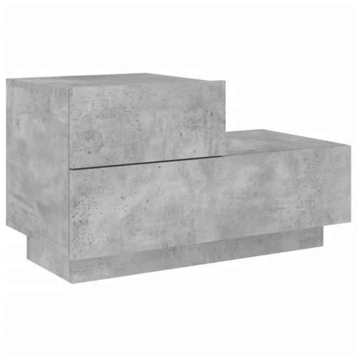 Noćni ormarić s LED svjetlima siva boja betona 70x36x40,5 cm - Beton siva 1 Cijena