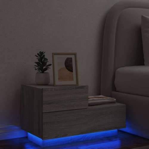 Noćni ormarić s LED svjetlima boja hrasta sonome 70x36x40,5 cm - Sivi hrast sonoma 1 Cijena
