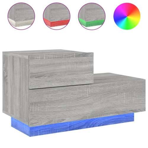 Noćni ormarić s LED svjetlima boja hrasta sonome 70x36x40,5 cm - Sivi hrast sonoma 1 Cijena
