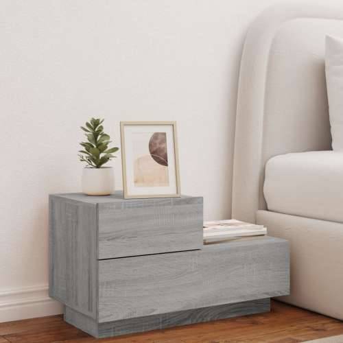 Noćni ormarić s LED svjetlima boja hrasta sonome 70x36x40,5 cm - Sivi hrast sonoma 1 Cijena