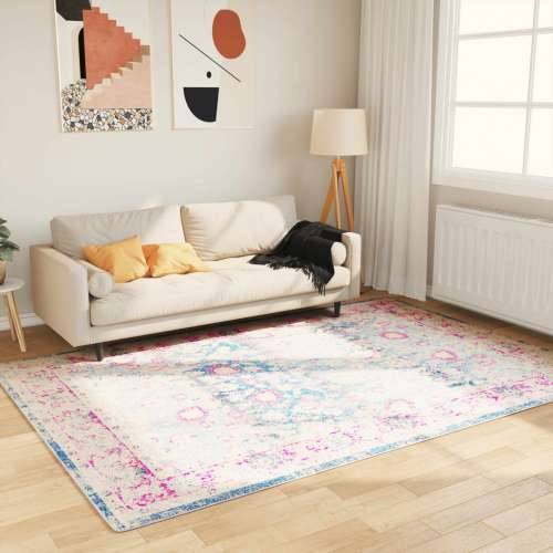 Perivi tepih raznobojni 160 x 230 cm protuklizni - plava i ružičasta 160 x 230 cm Cijena