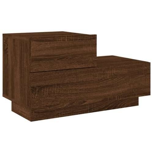 Noćni ormarić s LED svjetlima boja smeđeg hrasta 70x36x40,5 cm - Smeđi hrast 1 Cijena