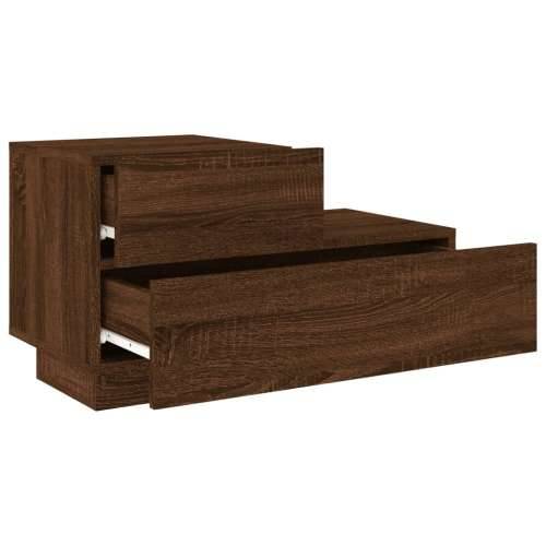 Noćni ormarić s LED svjetlima boja smeđeg hrasta 70x36x40,5 cm - Smeđi hrast 1 Cijena