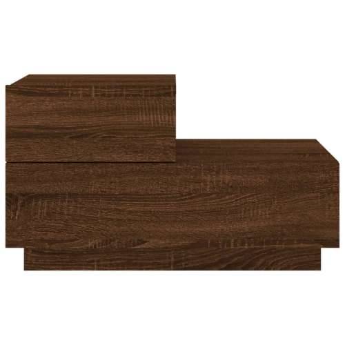 Noćni ormarić s LED svjetlima boja smeđeg hrasta 70x36x40,5 cm - Smeđi hrast 1 Cijena