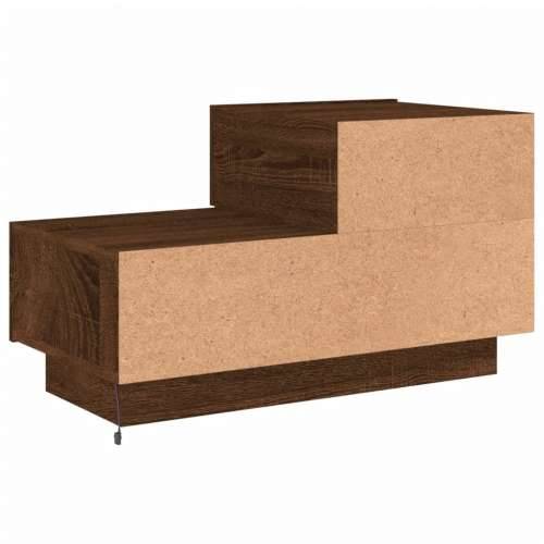Noćni ormarić s LED svjetlima boja smeđeg hrasta 70x36x40,5 cm - Smeđi hrast 1 Cijena