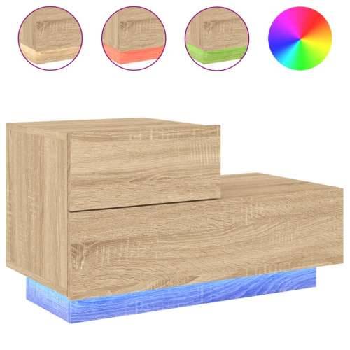 Noćni ormarić s LED svjetlima boja hrasta sonome 70x36x40,5 cm - sonoma hrast 1 Cijena