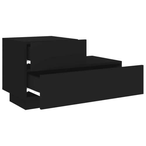 Noćni ormarić s LED svjetlima crni 70 x 36 x 40,5 cm - Crna 1 Cijena