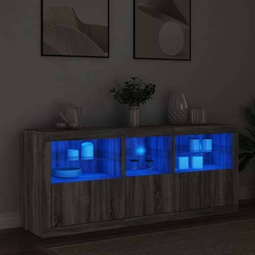 Komoda s LED svjetlima boja sivog hrasta 162 x 37 x 67 cm - Sivi hrast sonoma 1 Cijena
