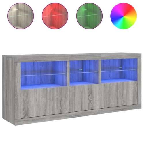 Komoda s LED svjetlima boja sivog hrasta 162 x 37 x 67 cm - Sivi hrast sonoma 1 Cijena