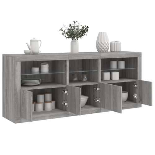 Komoda s LED svjetlima boja sivog hrasta 162 x 37 x 67 cm - Sivi hrast sonoma 1 Cijena