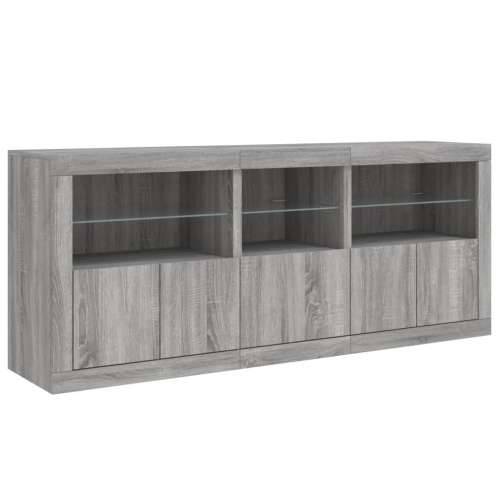 Komoda s LED svjetlima boja sivog hrasta 162 x 37 x 67 cm - Sivi hrast sonoma 1 Cijena
