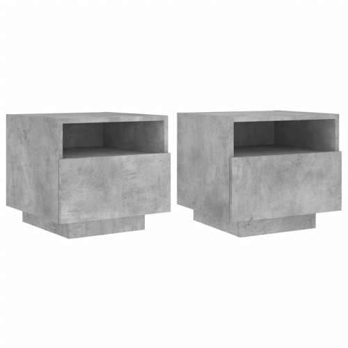 Noćni ormarići s LED svjetlima 2 kom boja betona 40x39x37 cm - Beton siva 2 Cijena