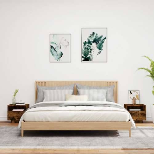Noćni ormarići s LED svjetlima 2 kom dimljeni hrast 40x39x37 cm - Dimljeni hrast 2 Cijena