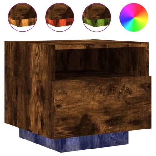 Noćni ormarići s LED svjetlima 2 kom dimljeni hrast 40x39x37 cm - Dimljeni hrast 2 Cijena