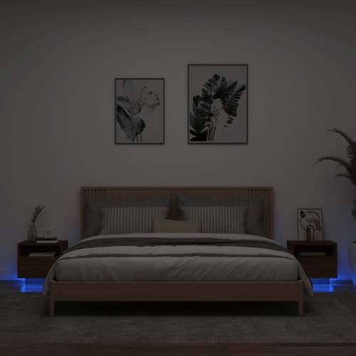 Noćni ormarići s LED svjetlima 2 kom boja hrasta 40x39x37 cm - Smeđi hrast 2 Cijena