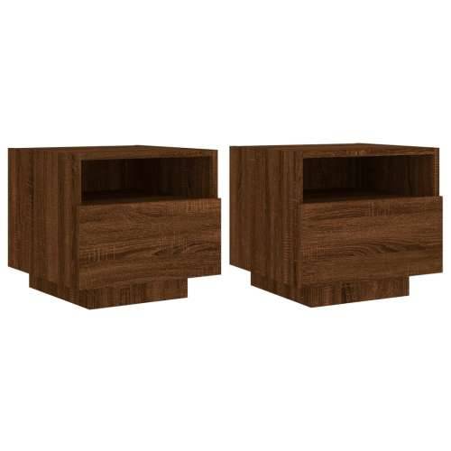 Noćni ormarići s LED svjetlima 2 kom boja hrasta 40x39x37 cm - Smeđi hrast 2 Cijena