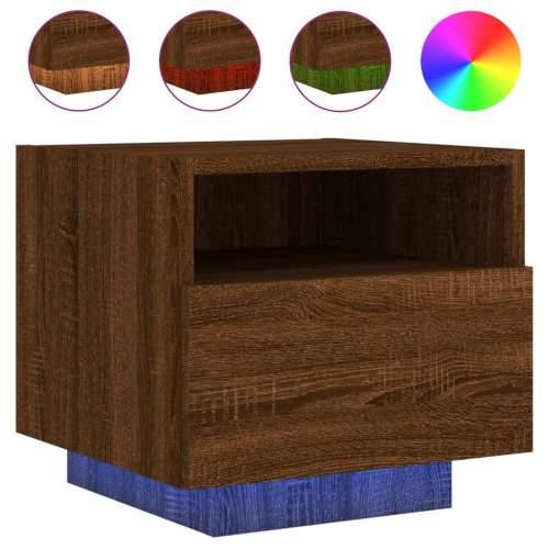 Noćni ormarići s LED svjetlima 2 kom boja hrasta 40x39x37 cm - Smeđi hrast 2 Cijena