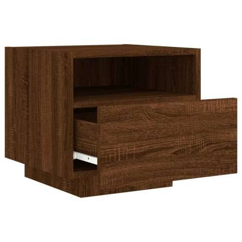 Noćni ormarići s LED svjetlima 2 kom boja hrasta 40x39x37 cm - Smeđi hrast 2 Cijena