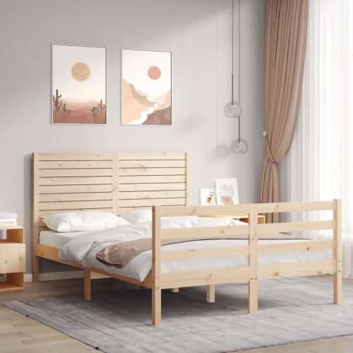 Okvir za krevet s uzglavljem 140x200 cm od masivnog drva - Prirodna 140 x 200 cm Cijena