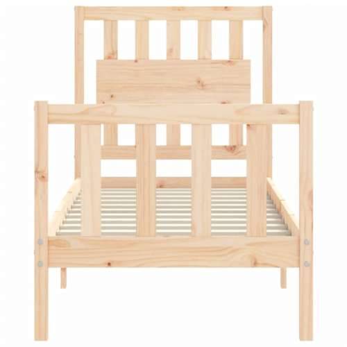 Okvir kreveta s uzglavljem mali jednokrevetni masivno drvo - Prirodna 75 x 190 cm Cijena