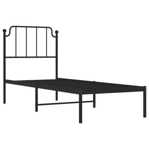 Metalni okvir za krevet s uzglavljem crni 80x200 cm - Crna 80 x 200 cm s uzglavljem Cijena
